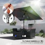 Polyester Tilting Parasol Umbrella 300cm Width x 200cm Depth - Velmora