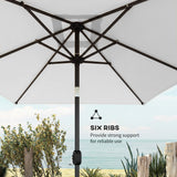 Polyester Tilting Parasol Umbrella 300cm Width x 200cm Depth - Velmora