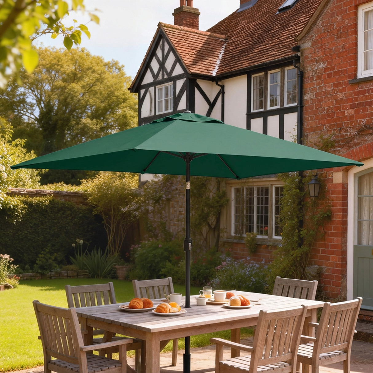 Polyester Tilting Parasol Umbrella 300cm Width x 200cm Depth - Velmora