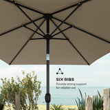 Polyester Tilting Parasol Umbrella 300cm Width x 200cm Depth - Velmora