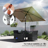 Polyester Tilting Parasol Umbrella 300cm Width x 200cm Depth - Velmora