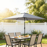 Polyester Tilting Parasol Umbrella 300cm Width x 200cm Depth - Velmora