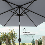 Polyester Tilting Parasol Umbrella 300cm Width x 200cm Depth - Velmora