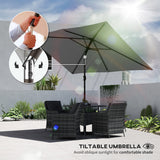 Polyester Tilting Parasol Umbrella 300cm Width x 200cm Depth - Velmora