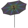 Polyester Tilting Parasol Umbrella With 112 Solar LED Light 295cm Diameter - Velmora