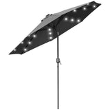 Polyester Tilting Parasol Umbrella With 24 LED Light 267cm Diameter - Velmora