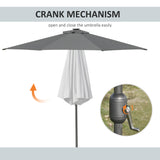 Polyester Tilting Parasol Umbrella With 24 LED Light 267cm Diameter - Velmora