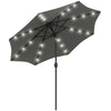 Polyester Tilting Parasol Umbrella With 24 LED Light 267cm Diameter - Velmora