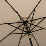 Polyester Tilting Parasol Umbrella With 24 LED Light 267cm Diameter - Velmora