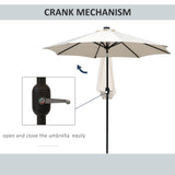 Polyester Tilting Parasol Umbrella With 24 LED Light 267cm Diameter - Velmora