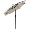 Polyester Tilting Parasol Umbrella With 24 LED Light 267cm Diameter - Velmora