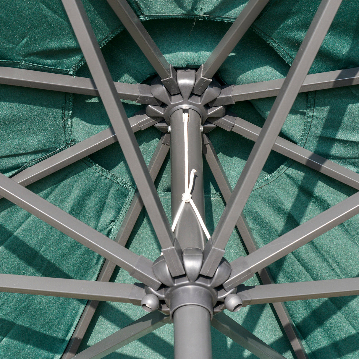 Polyester Tilting Parasol Umbrella With 24 LED Light 267cm Diameter - Velmora