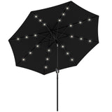 Polyester Tilting Parasol Umbrella With 24 LED Light 268cm Diameter - Velmora