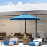 Polyester Tilting Parasol Umbrella With 24 LED Light 268cm Diameter - Velmora