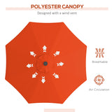 Polyester Tilting Parasol Umbrella With 24 LED Light 268cm Diameter - Velmora