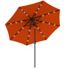 Polyester Tilting Parasol Umbrella With 24 LED Light 268cm Diameter - Velmora