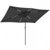 Polyester Tilting Parasol Umbrella With 24 Solar LED Light 289cm Width x 198cm Depth - Velmora