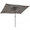 Polyester Tilting Parasol Umbrella With 24 Solar LED Light 289cm Width x 198cm Depth - Velmora