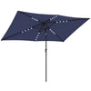 Polyester Tilting Parasol Umbrella With 24 Solar LED Light 289cm Width x 198cm Depth - Velmora