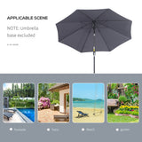 Polyester Tilting Parasol Umbrella With Glass Fibre Ribs 265cm Diameter - Velmora