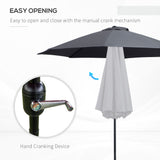Polyester Tilting Parasol Umbrella With Glass Fibre Ribs 265cm Diameter - Velmora