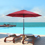 Polyester Tilting Parasol Umbrella With Glass Fibre Ribs 265cm Diameter - Velmora