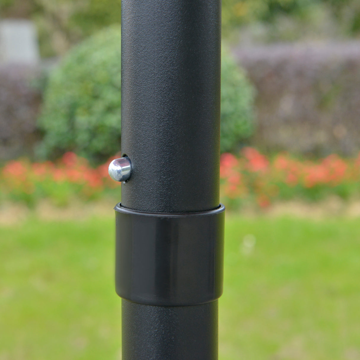 Polyester Tilting Parasol Umbrella With Glass Fibre Ribs 265cm Diameter - Velmora