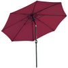 Polyester Tilting Parasol Umbrella With Glass Fibre Ribs 265cm Diameter - Velmora