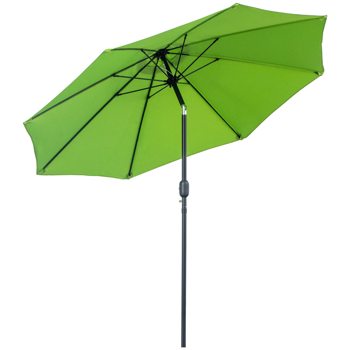Polyester Tilting Parasol Umbrella With Glass Fibre Ribs 265cm Diameter - Velmora