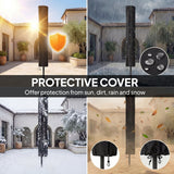 Polyester Tilting Parasol Umbrella With LED Solar Light 263cm Diameter - Velmora
