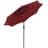 Polyester Tilting Parasol Umbrella With LED Solar Light 269cm Diameter - Velmora