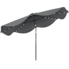 Polyester Tilting Parasol Umbrella With LED Solar Light 292cm Diameter - Velmora