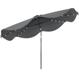 Polyester Tilting Parasol Umbrella With LED Solar Light 292cm Diameter - Velmora