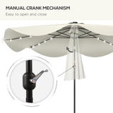 Polyester Tilting Parasol Umbrella With LED Solar Light 292cm Diameter - Velmora