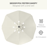 Polyester Tilting Parasol Umbrella With LED Solar Light 292cm Diameter - Velmora