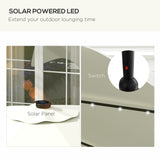 Polyester Tilting Parasol Umbrella With LED Solar Light 292cm Diameter - Velmora