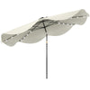 Polyester Tilting Parasol Umbrella With LED Solar Light 292cm Diameter - Velmora