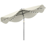 Polyester Tilting Parasol Umbrella With LED Solar Light 292cm Diameter - Velmora