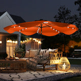 Polyester Tilting Parasol Umbrella With LED Solar Light 292cm Diameter - Velmora