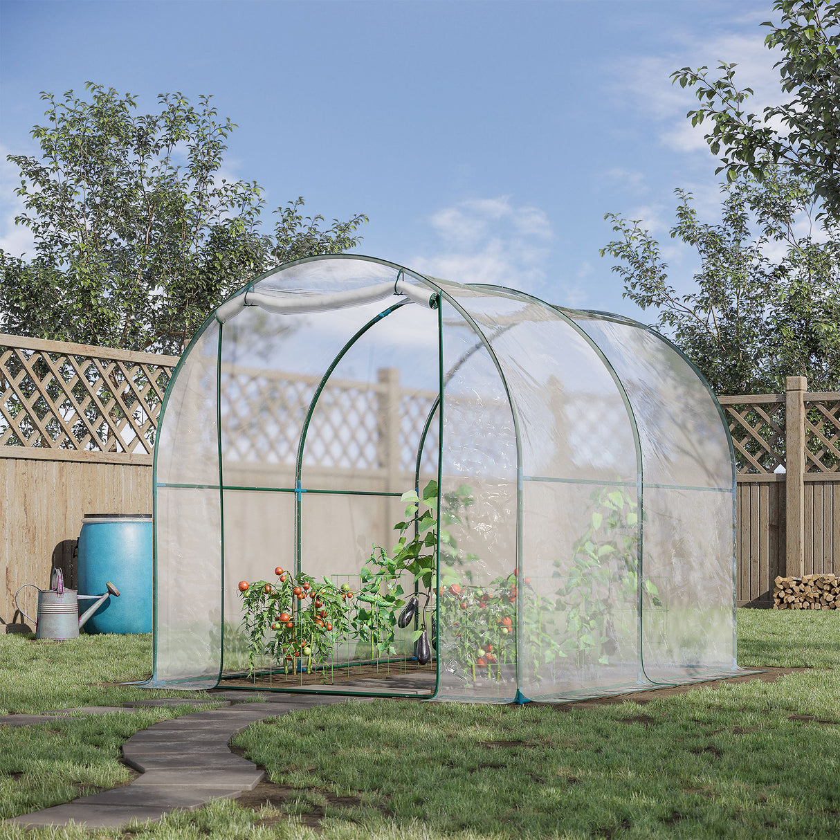 Polyethylene Garden Greenhouse 250cm Length - Velmora
