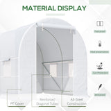 Polyethylene Garden Greenhouse 250cm Length - Velmora
