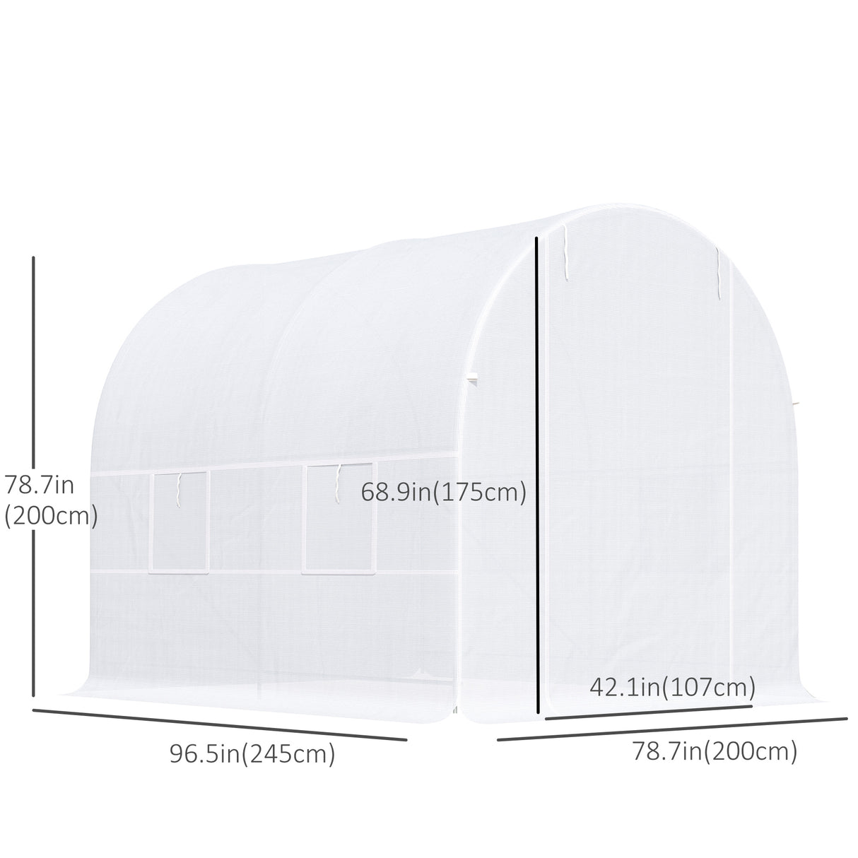 Polyethylene Garden Greenhouse 250cm Length - Velmora