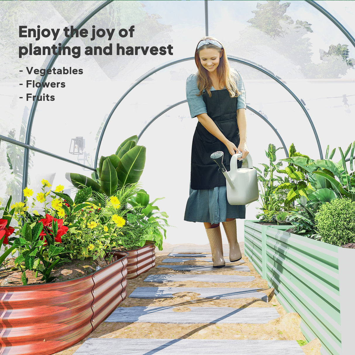 Polyethylene Garden Greenhouse 300cm Length - Velmora