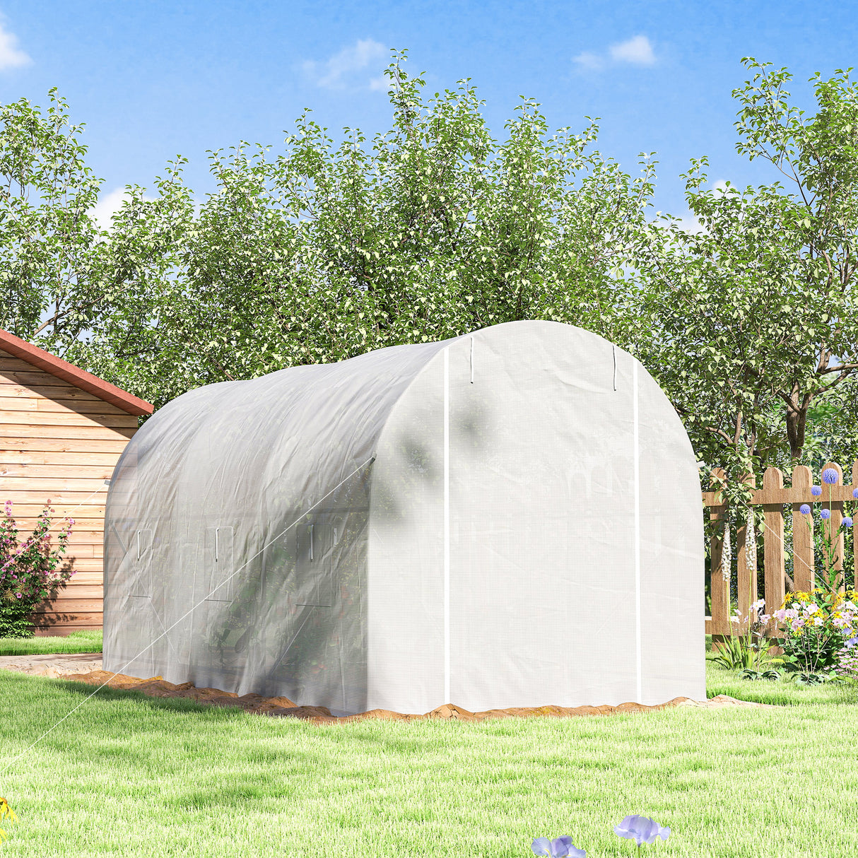 Polyethylene Garden Greenhouse 350cm Length - Velmora