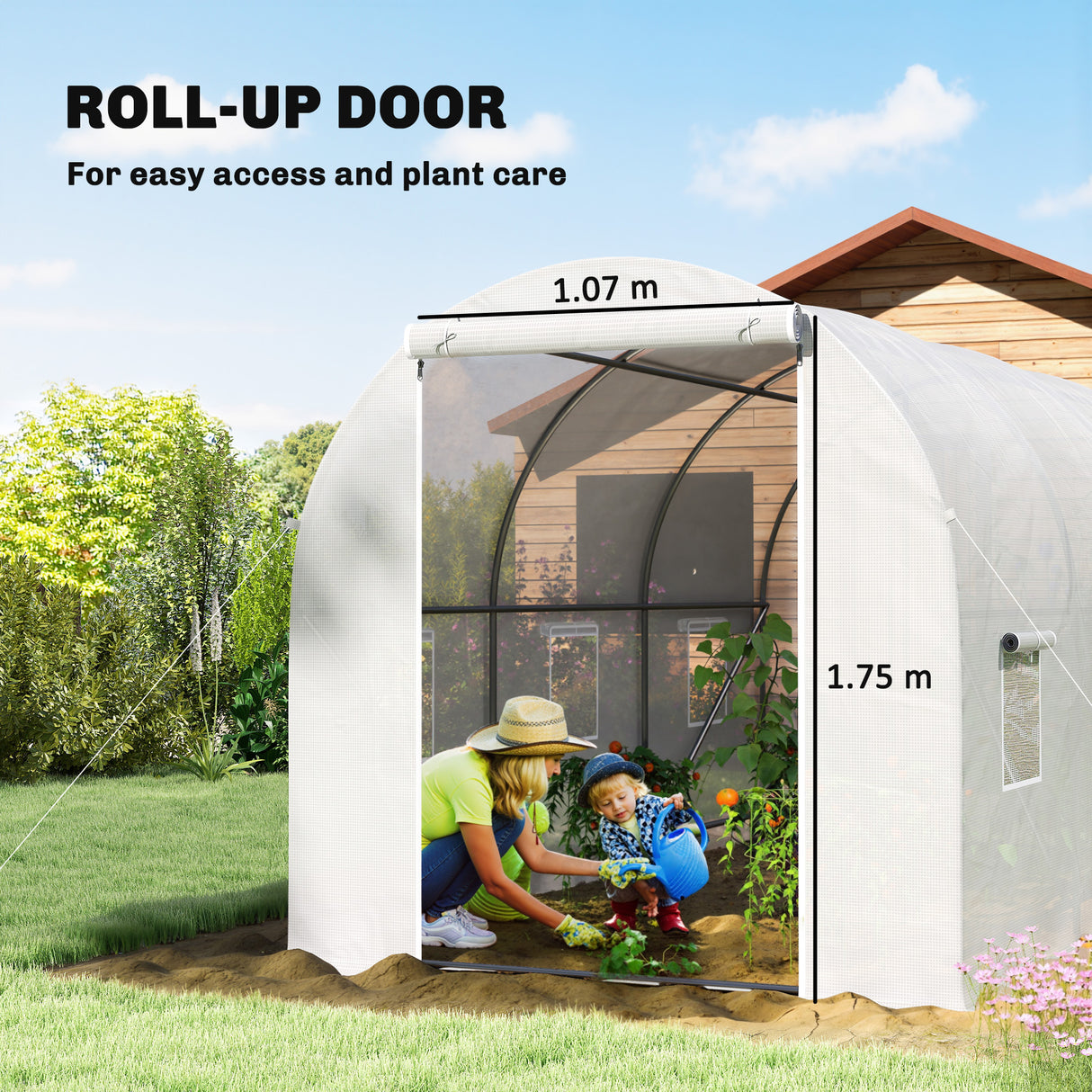 Polyethylene Garden Greenhouse 350cm Length - Velmora