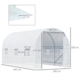 Polyethylene Garden Greenhouse 445cm Length - Velmora