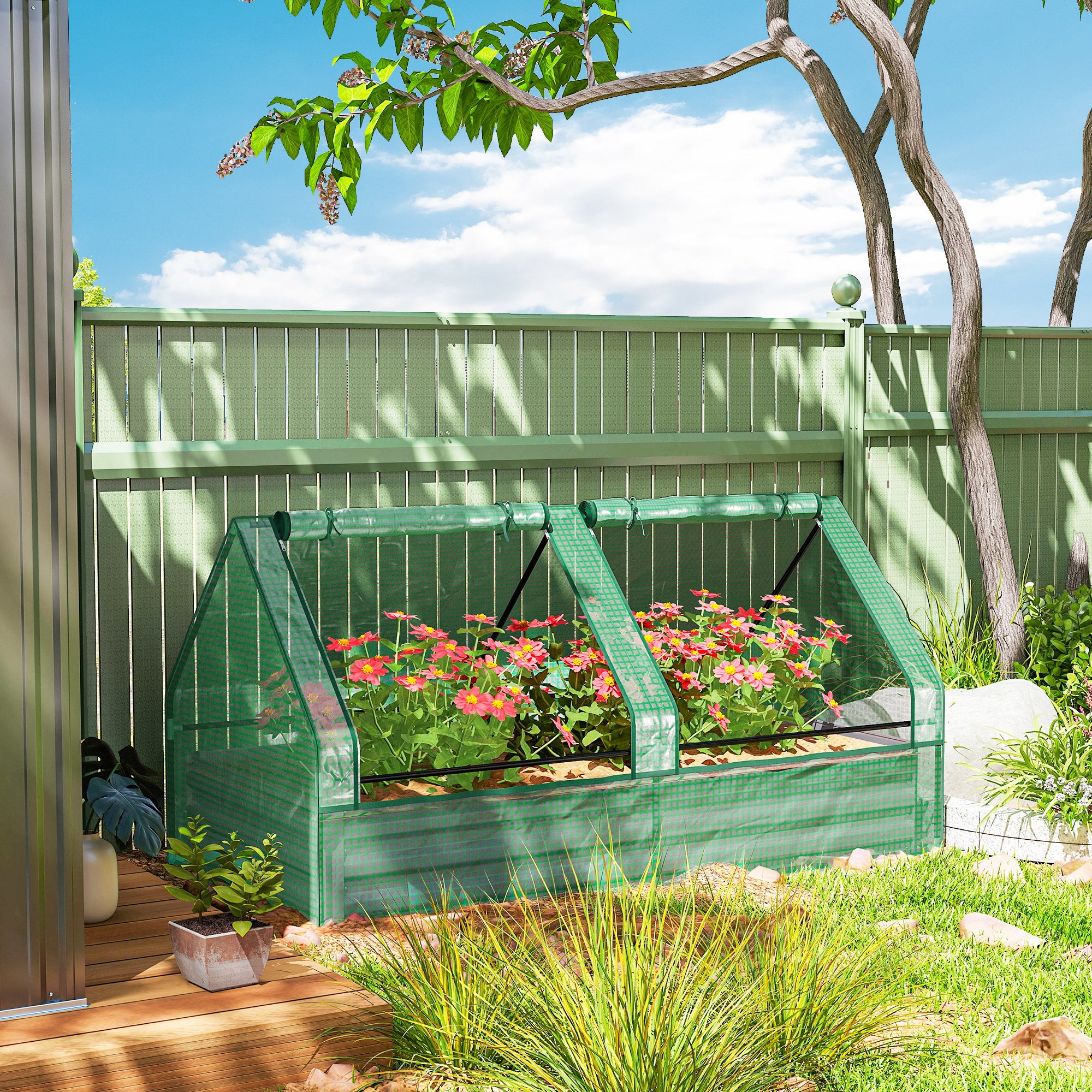 Polyethylene Outdoor Garden Planter Box 185cm Wide - Velmora