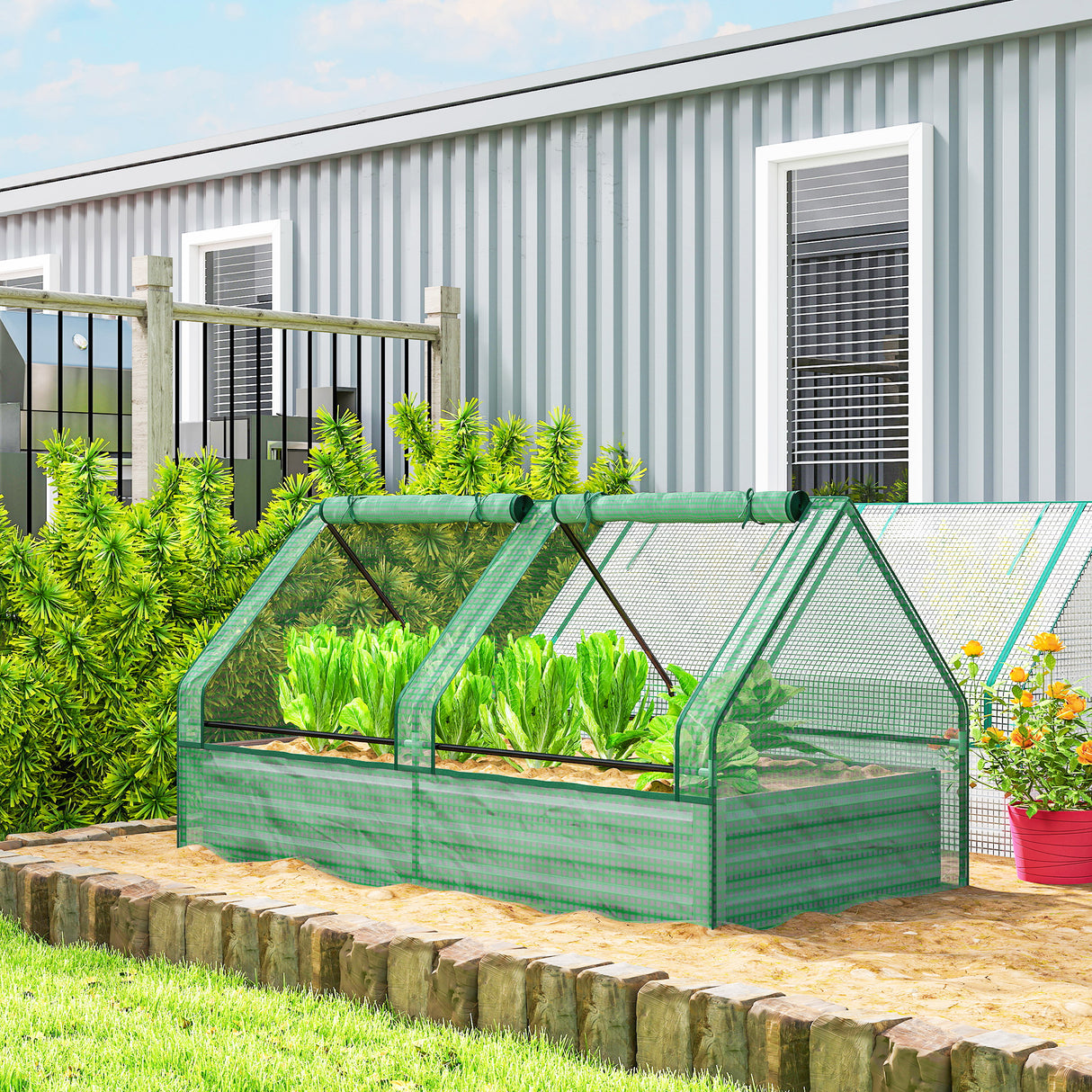 Polyethylene Outdoor Garden Planter Box 185cm Wide - Velmora