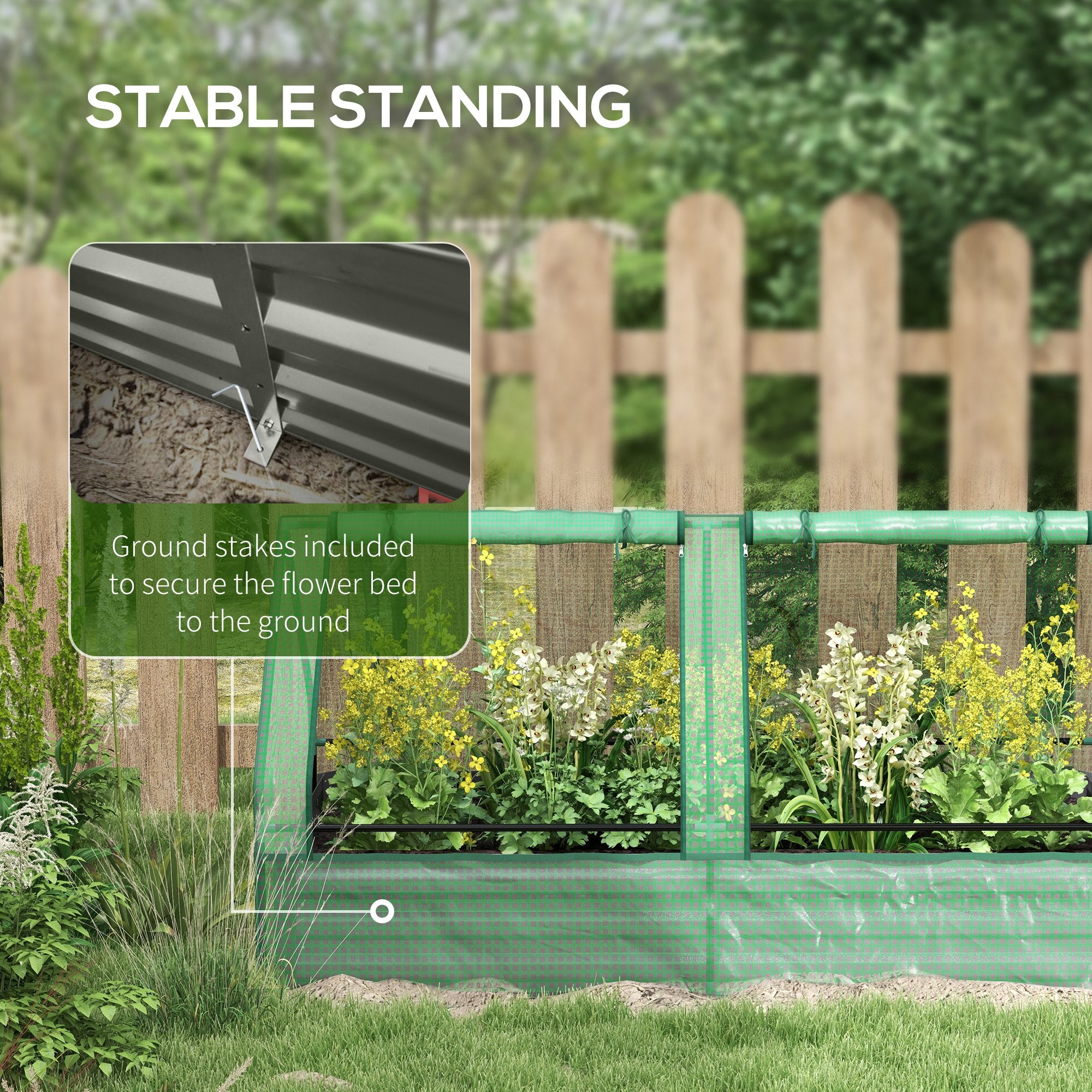 Polyethylene Outdoor Garden Planter Box 185cm Wide - Velmora