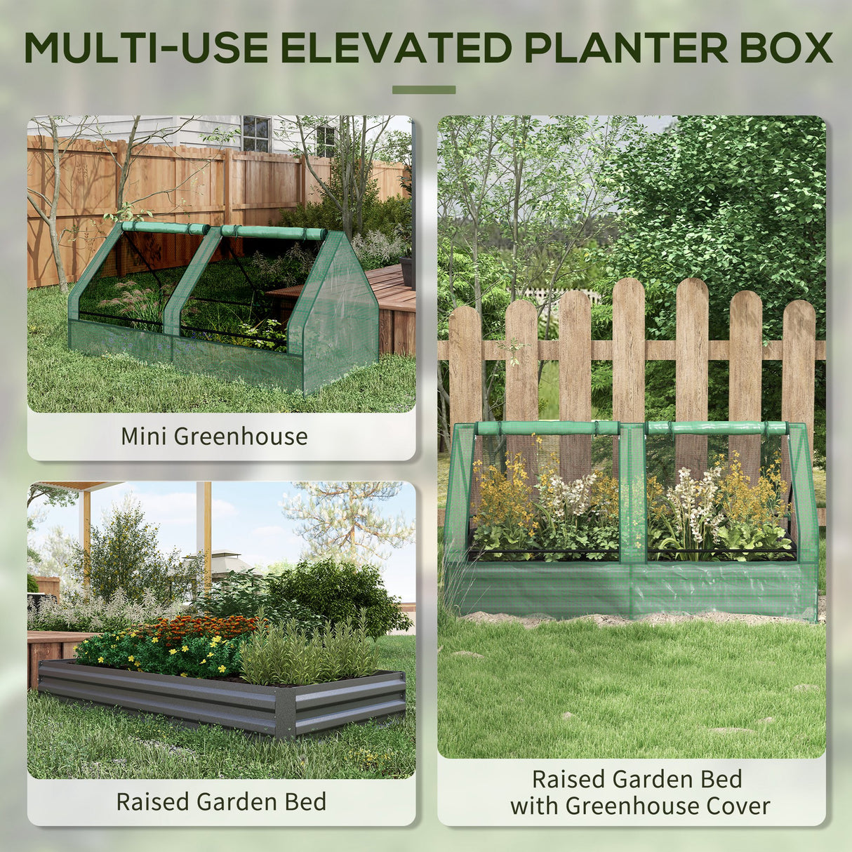 Polyethylene Outdoor Garden Planter Box 185cm Wide - Velmora